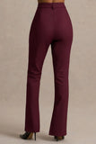 Wonder Woman Burgundy High Waist Tailored Trousers With Hem Split