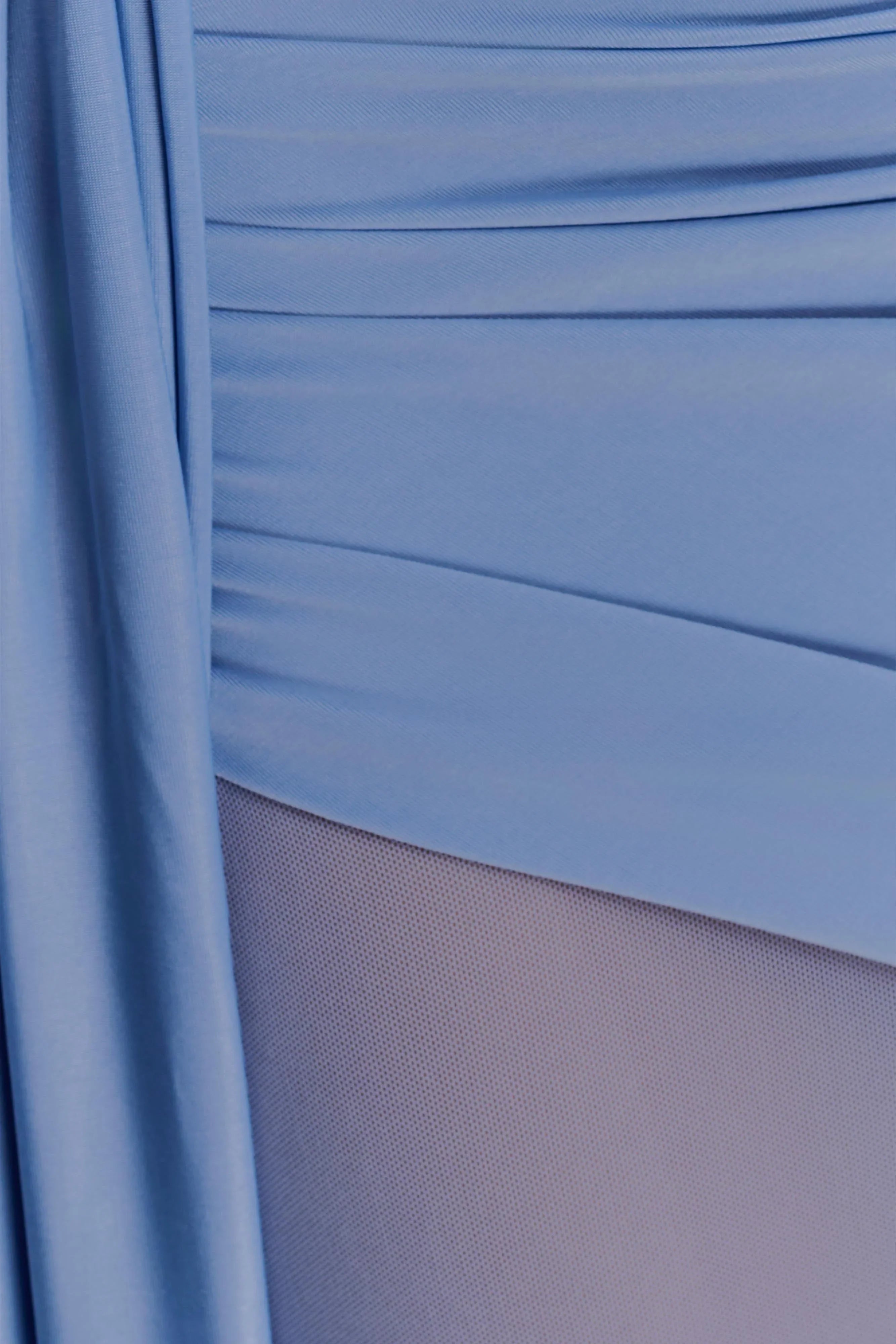 Asher Slinky One Shoulder Maxi Dress Cornflower Blue