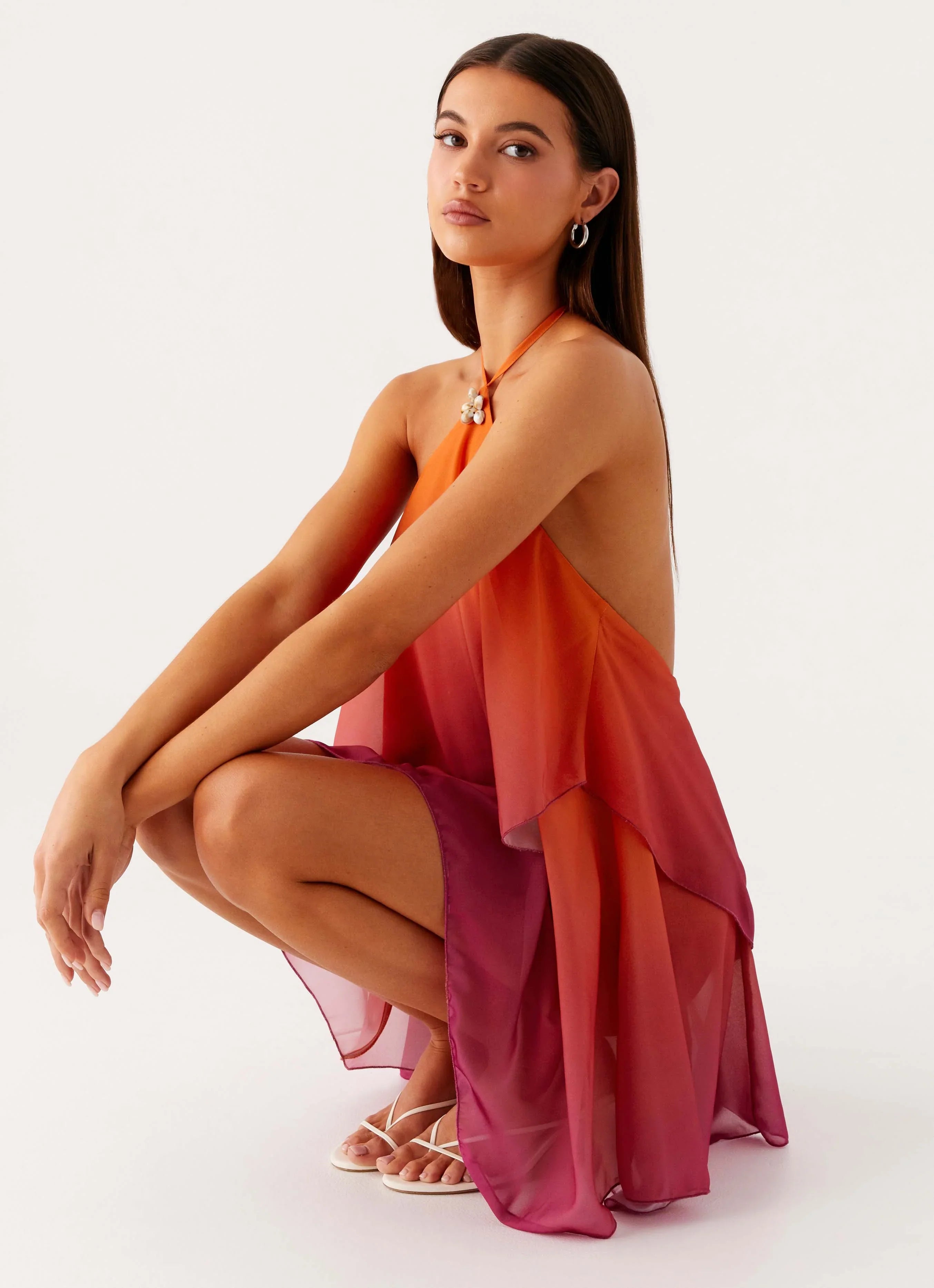 Twin Flame Mini Dress Orange Gradient