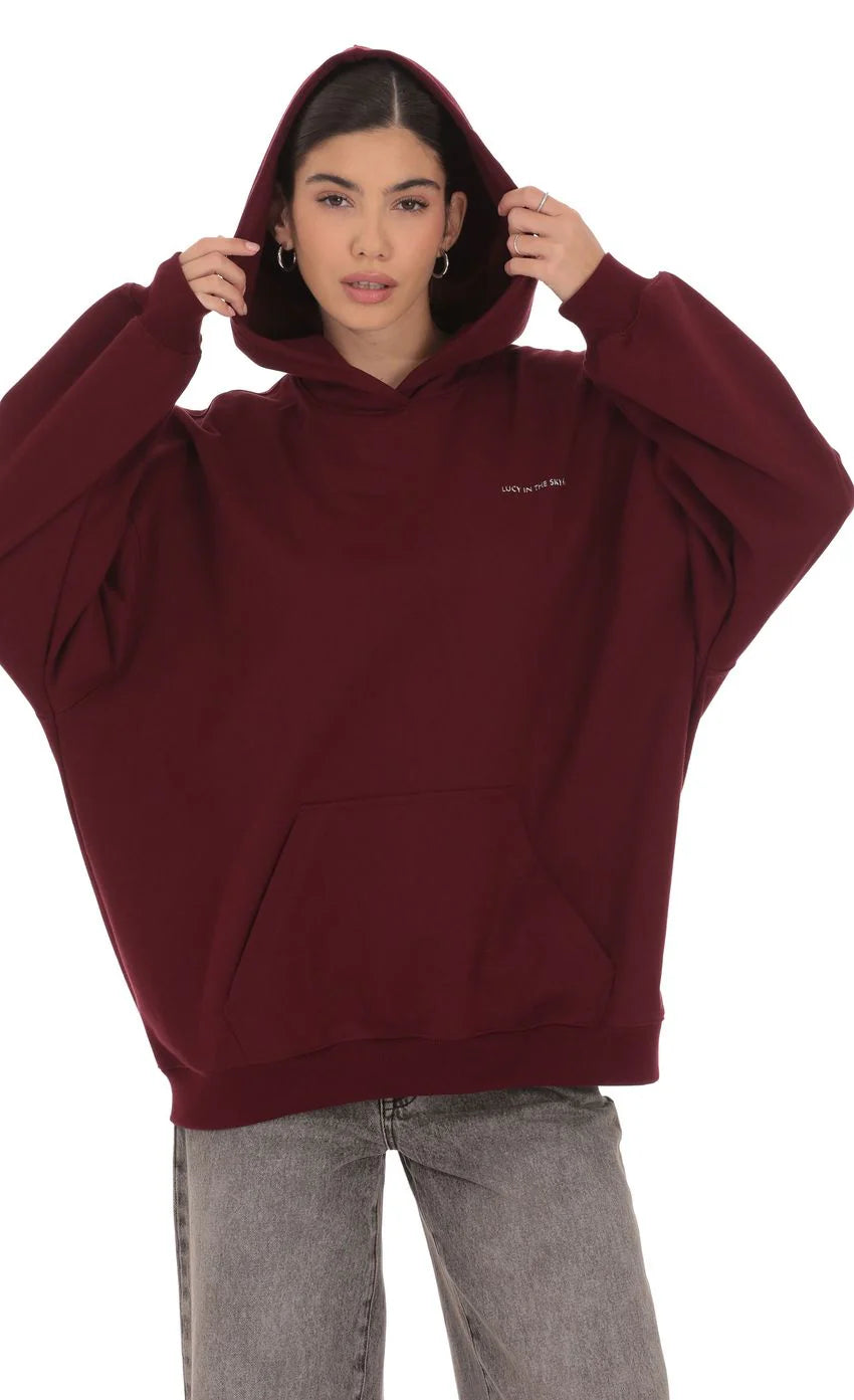 Oversized Lucy Hoodie in Burgundy
