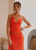 Blaze Halter Top Fire Red