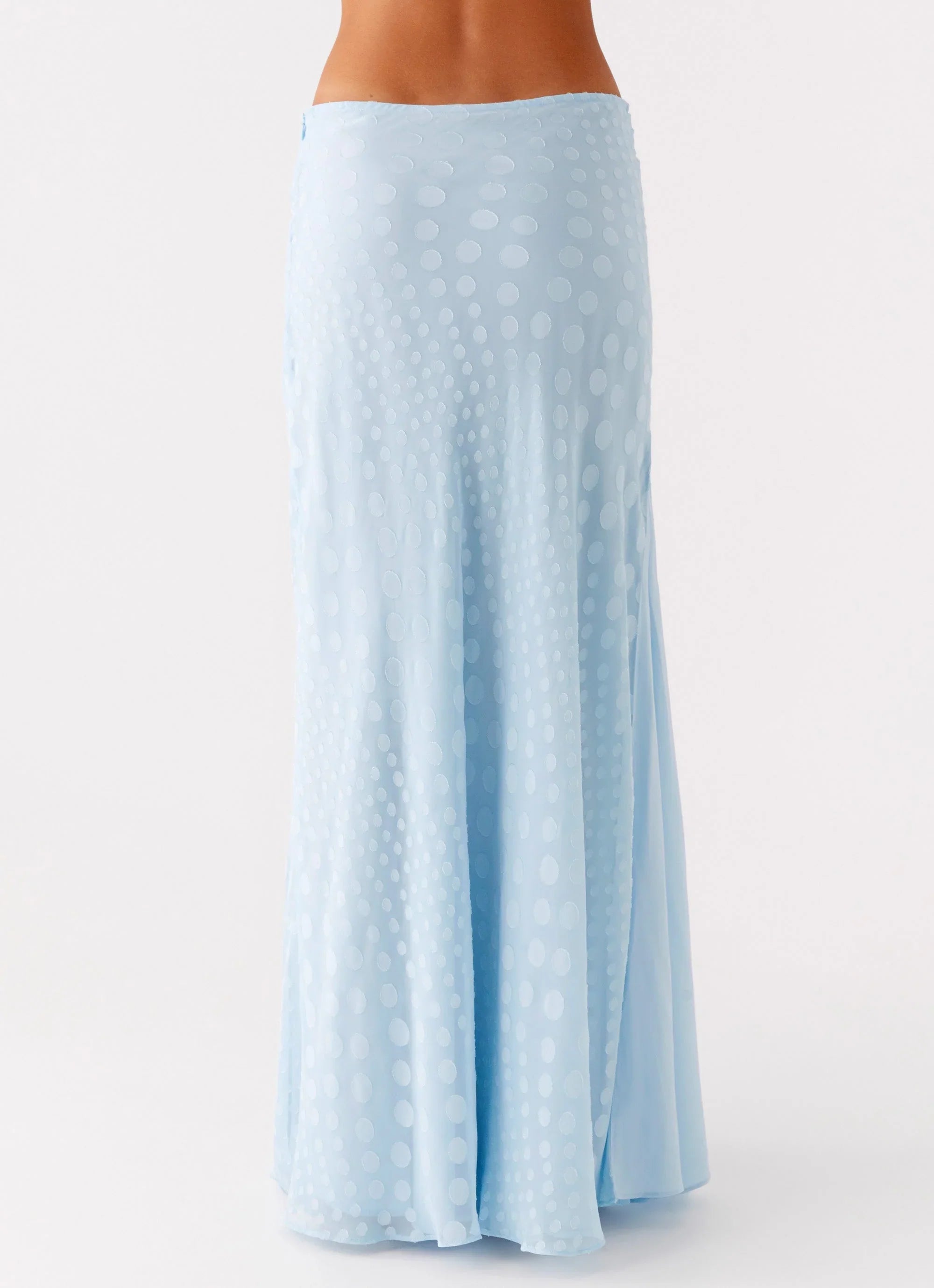 Mena Chiffon Spot Maxi Skirt Blue