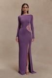 Megan Slinky And Mesh Maxi Dress Purple