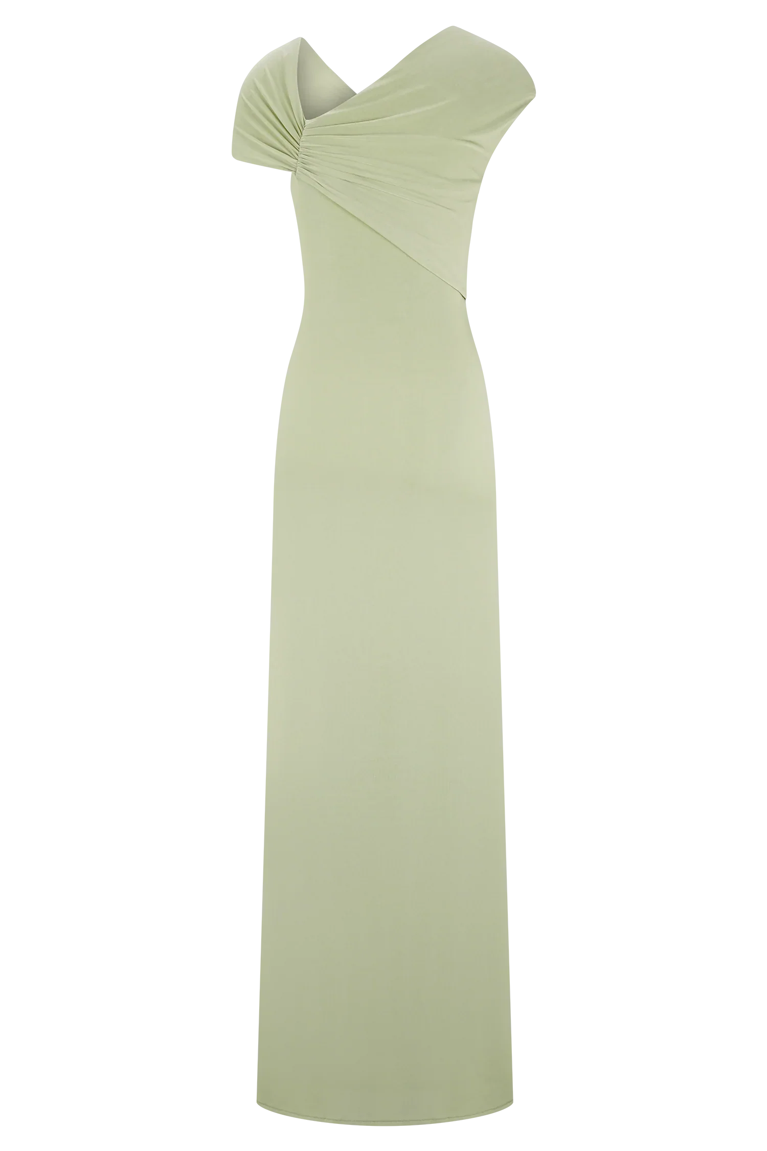 Ashford Asymmetrical Slinky Maxi Dress Sage