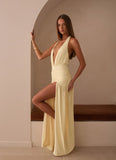Makena Halter Maxi Dress Yellow