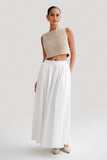 Clarence Linen A Line Maxi Skirt White