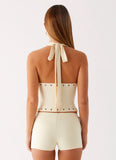 Roxy Halter Top Muted Yellow