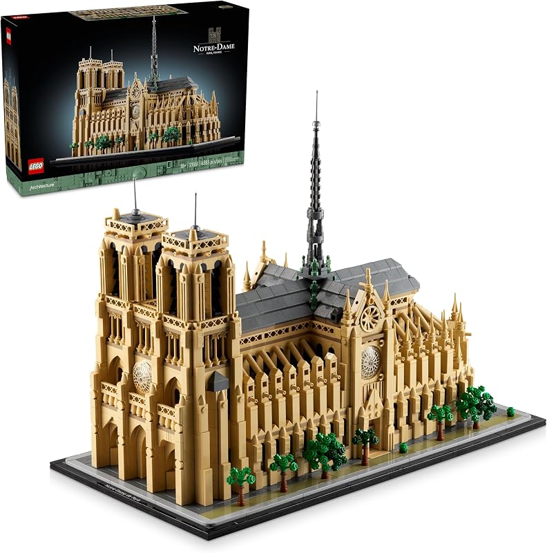 LEGO Architecture Notre Dame de Paris Replica Architectural Model Kit Collectible Building Set for Adults Build and Display Souvenir Gift Idea for Lovers of History Travel and Art 21061