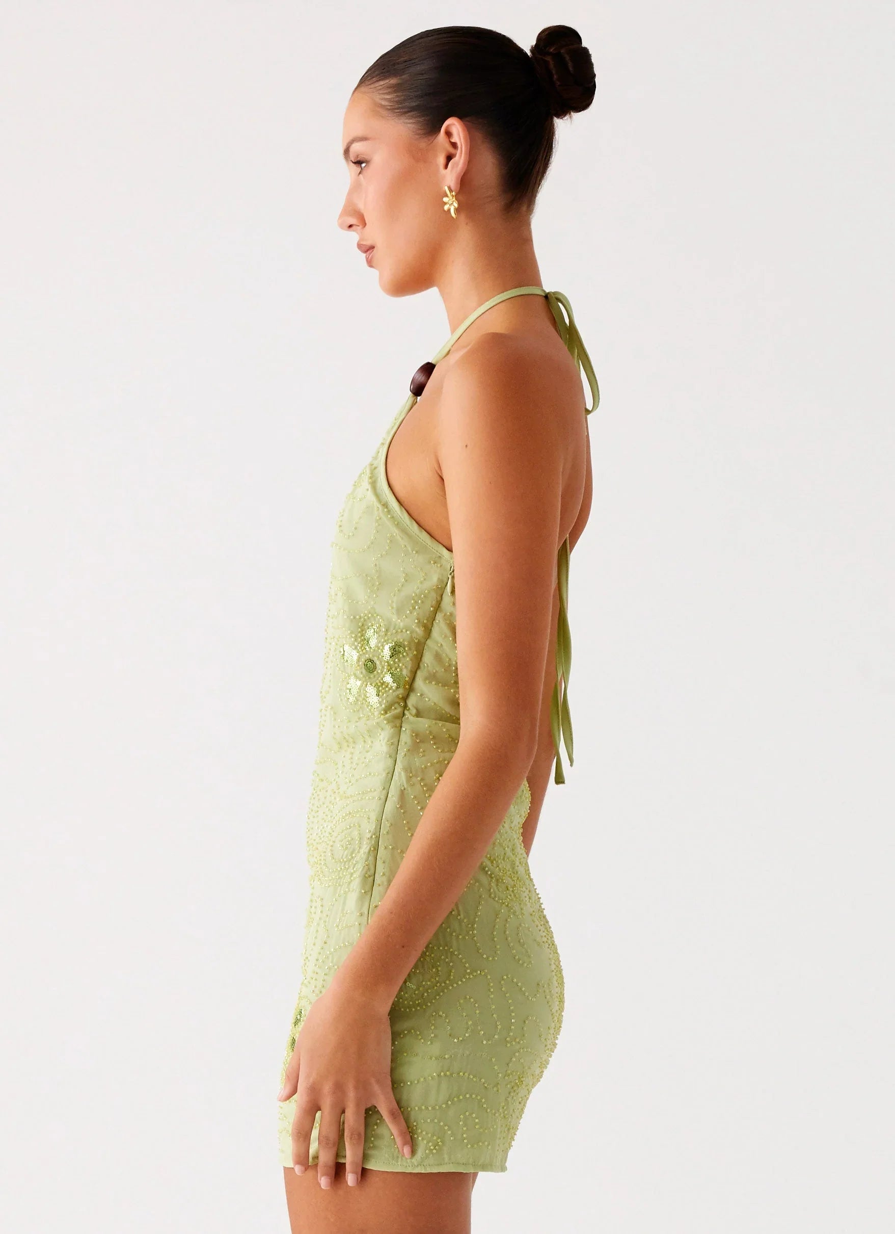 Kiara Beaded Mini Dress Mint