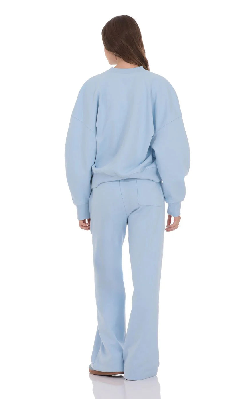 Cinchable Cuff Lucy Sweatpants in Blue