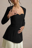 Lysette Black Sweetheart Long Sleeve Stretch Mini Dress