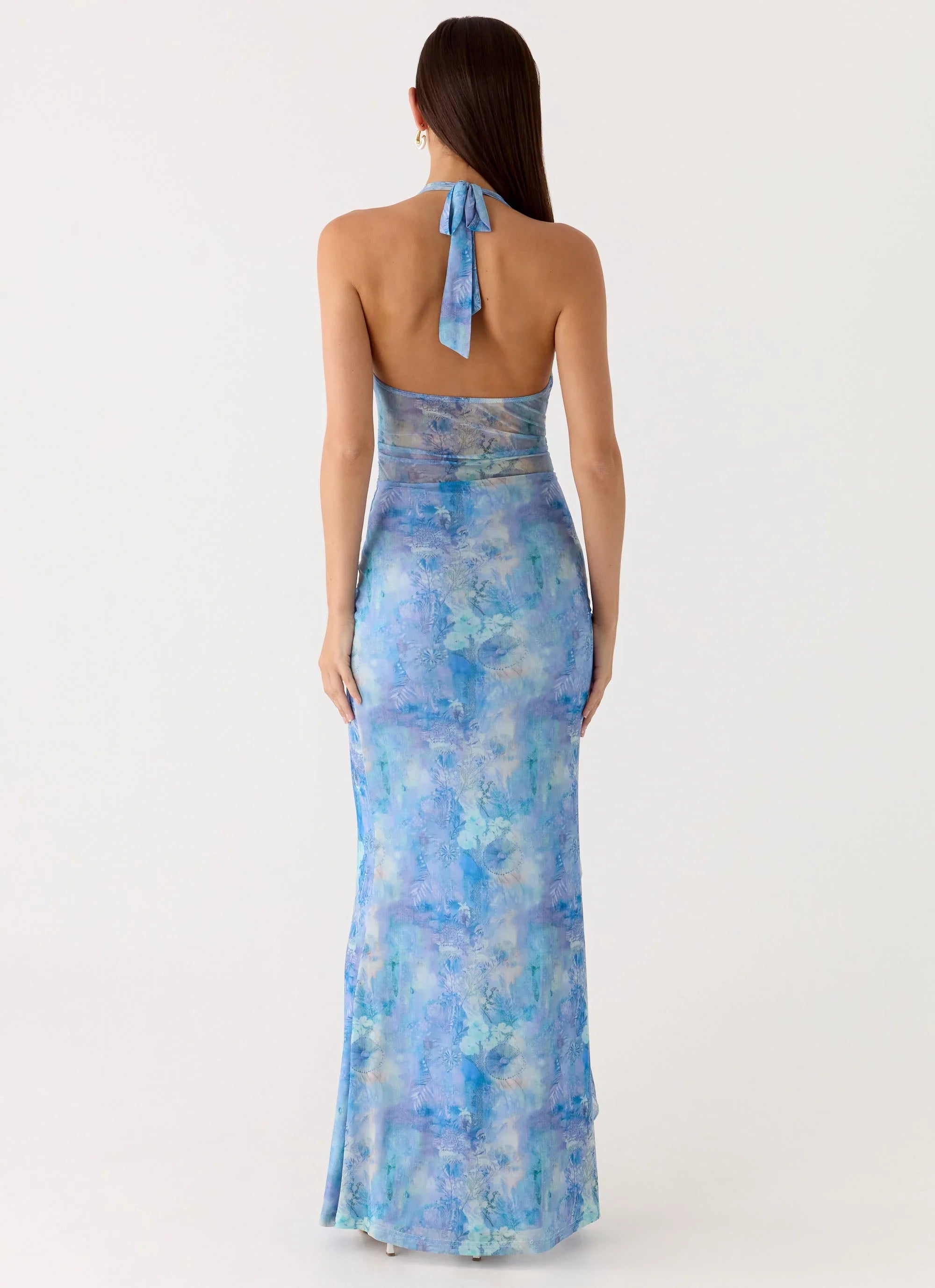Last Sequence Maxi Dress Aqua Paisley