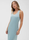 Mint Twist Back Satin Maxi Dress