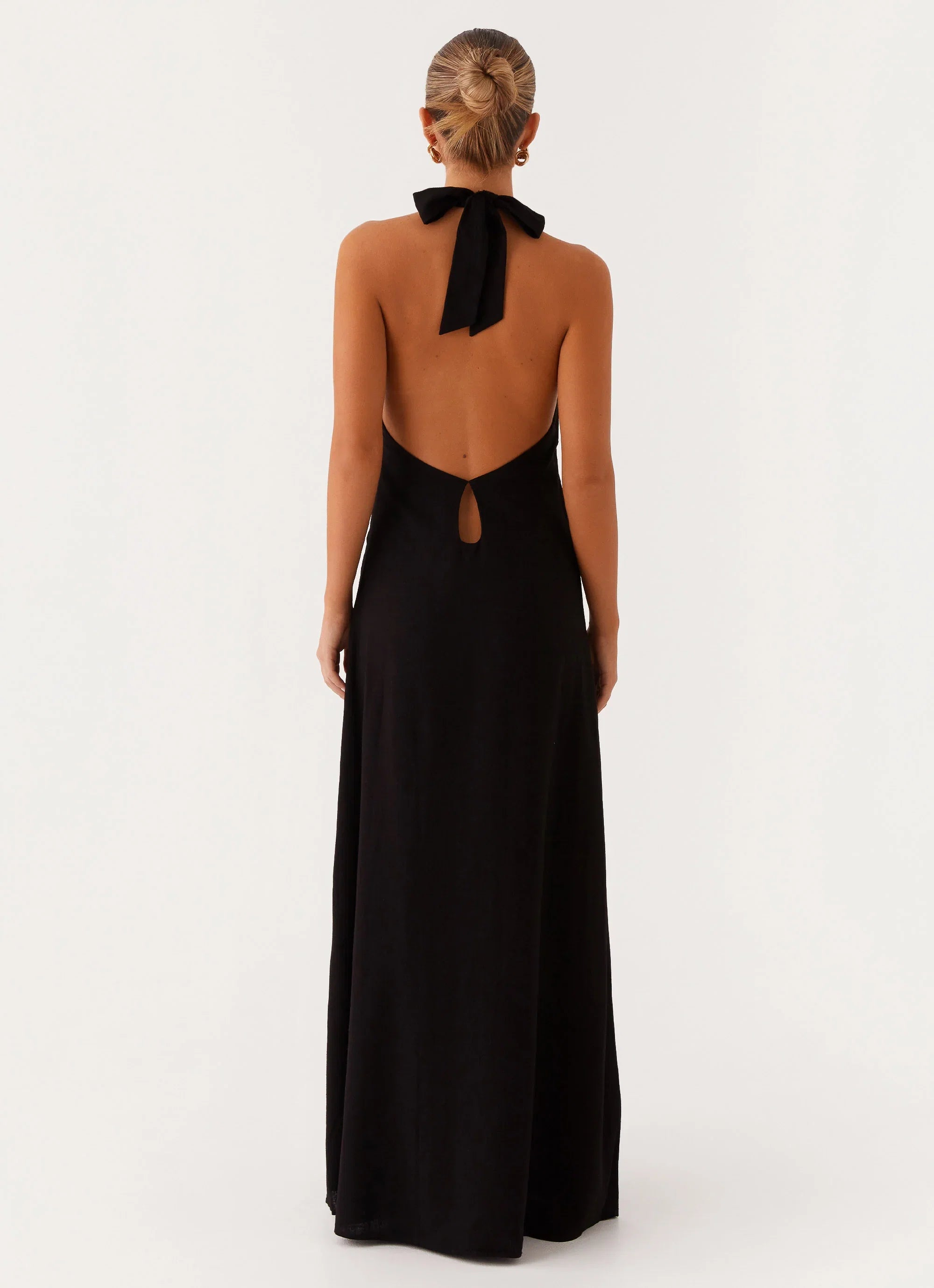 Golden Child Linen Maxi Dress Black