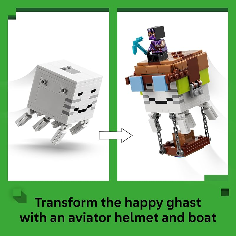 LEGO Minecraft Ghast Station 21597 Building Toys for Boys Girls Ages 9 Sturdy Build for Pretend Play 8 Minecraft Figures 754 pieces Gift for Gamers