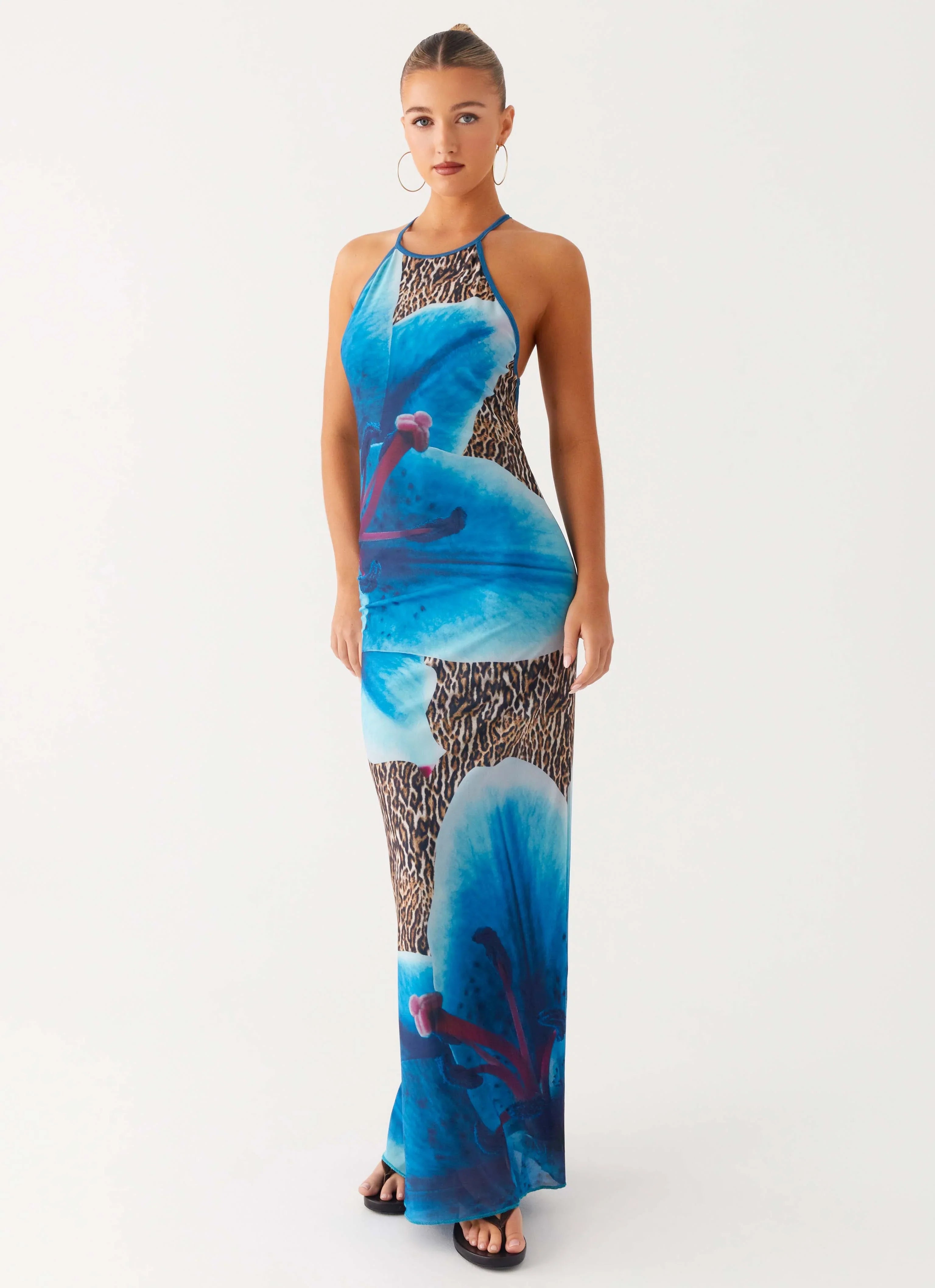 Sandy Siren Maxi Dress Cheetah Floral