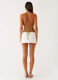 Kamilla Sequin Cami Top Lime