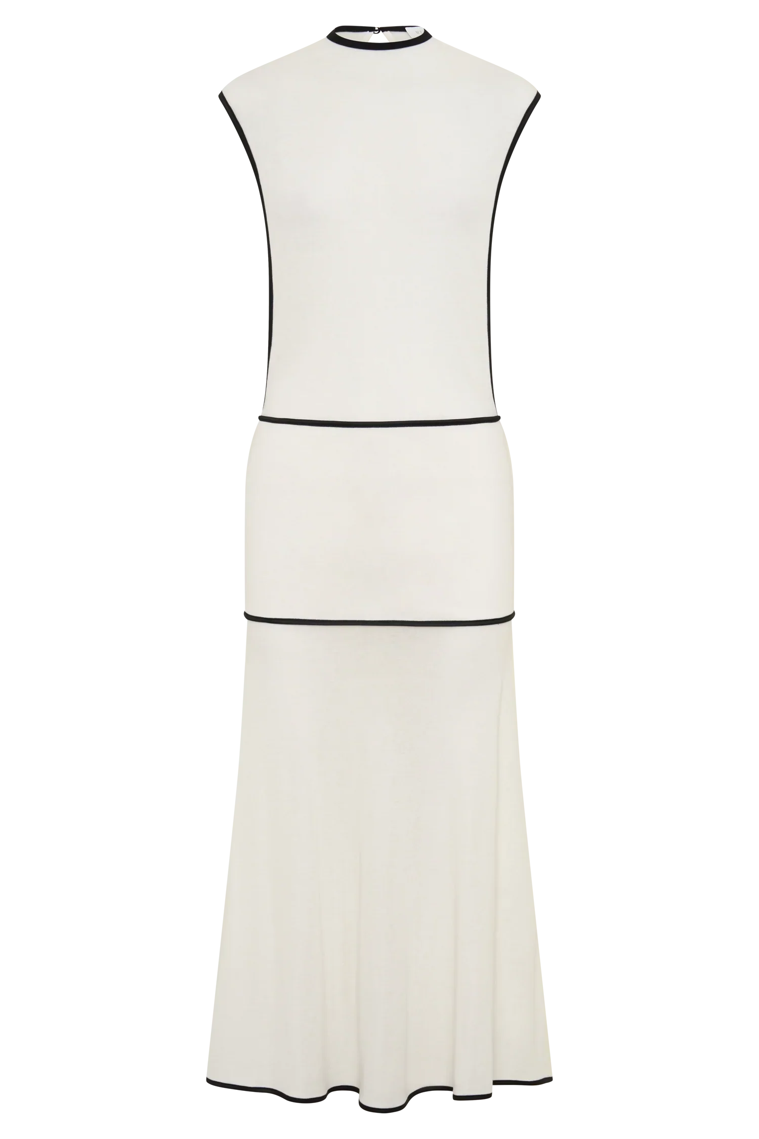 Aris Sleeveless Sheer Maxi Dress Black White