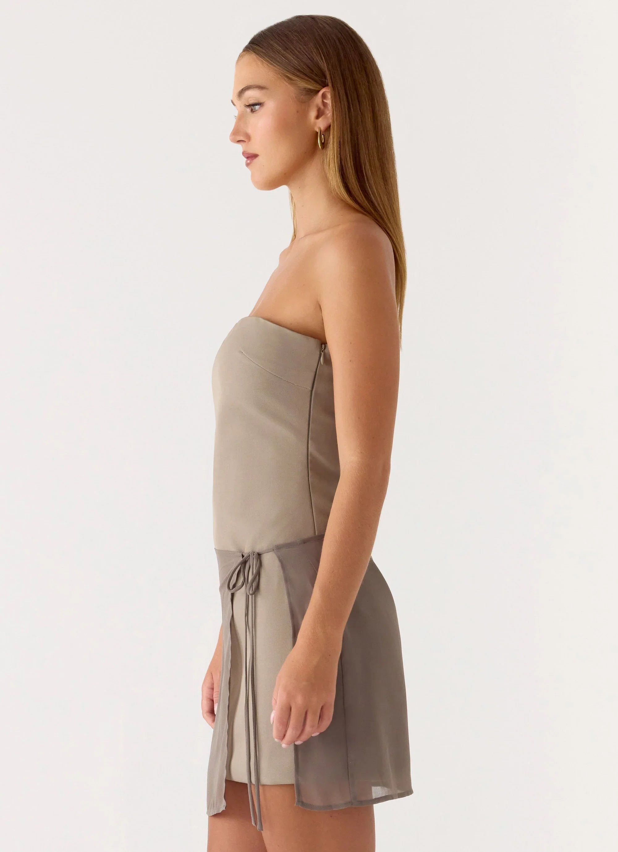 Via Veneto Mini Dress Sand Brown