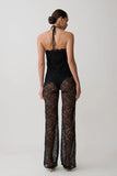 Theodosia Wide Leg Lace Pants Black