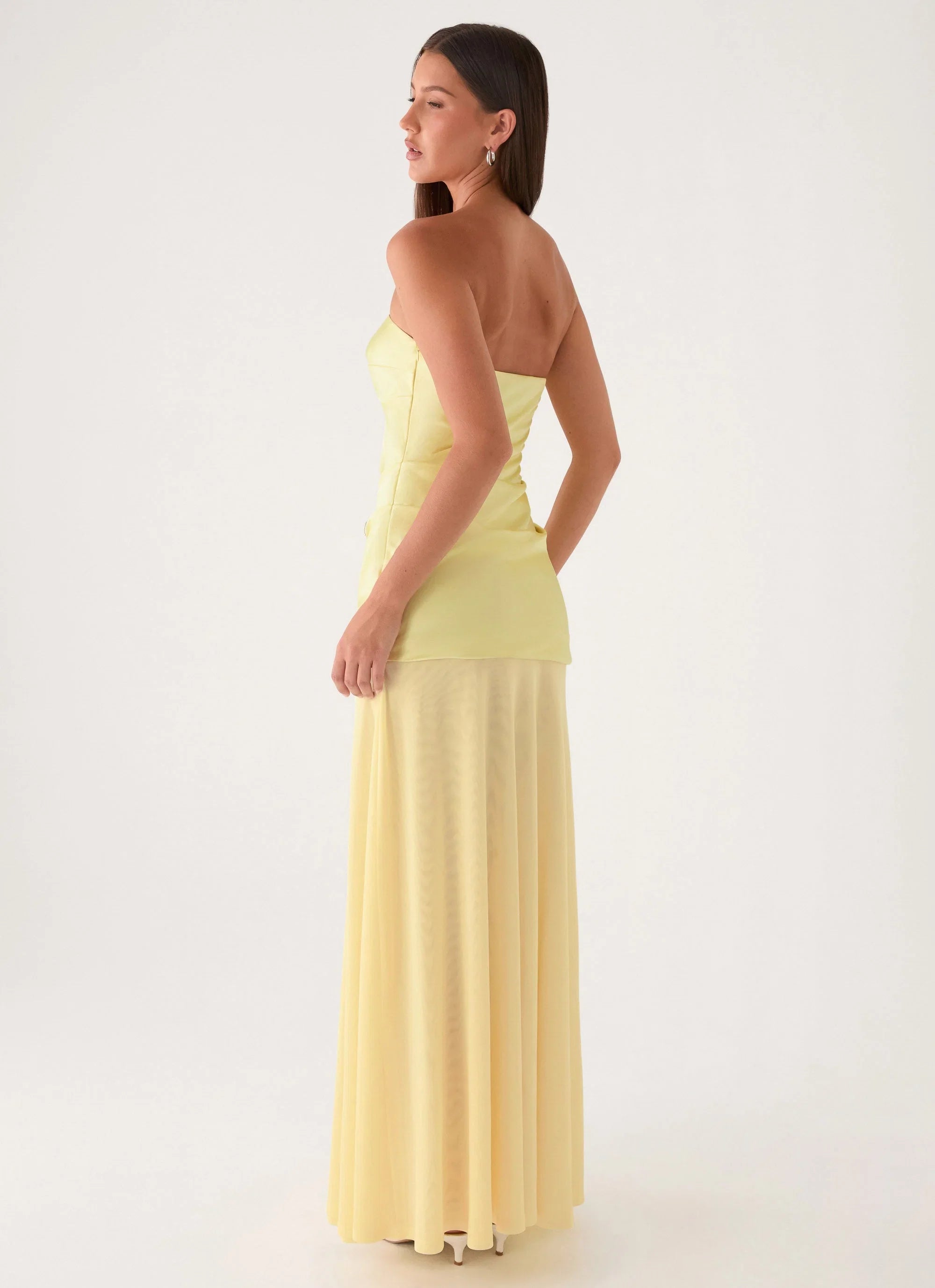 Cierra Strapless Maxi Dress Yellow