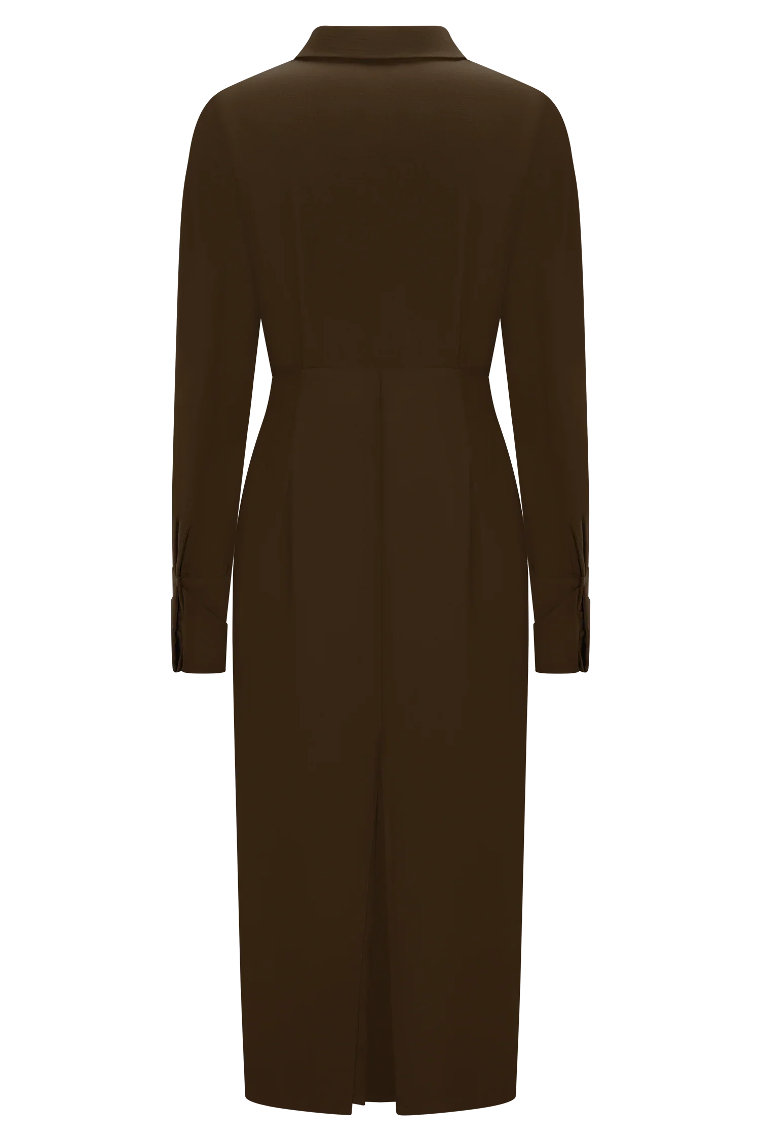 Cecilie Cut Out Shirt Midi Dress Dark Chocolate