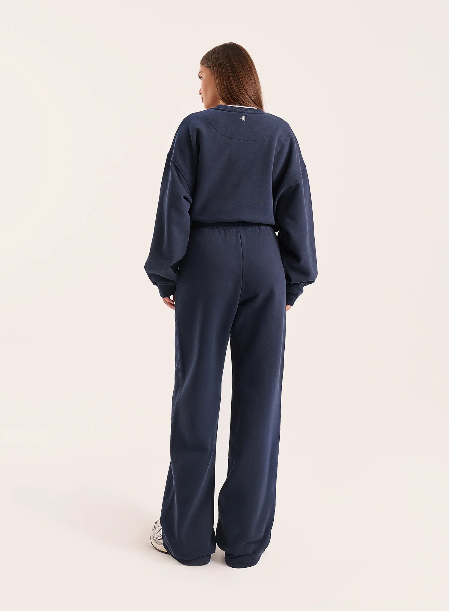 Navy 4th Wide Leg Branded Joggers