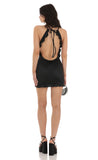 Ruffle Halter Dress in Black