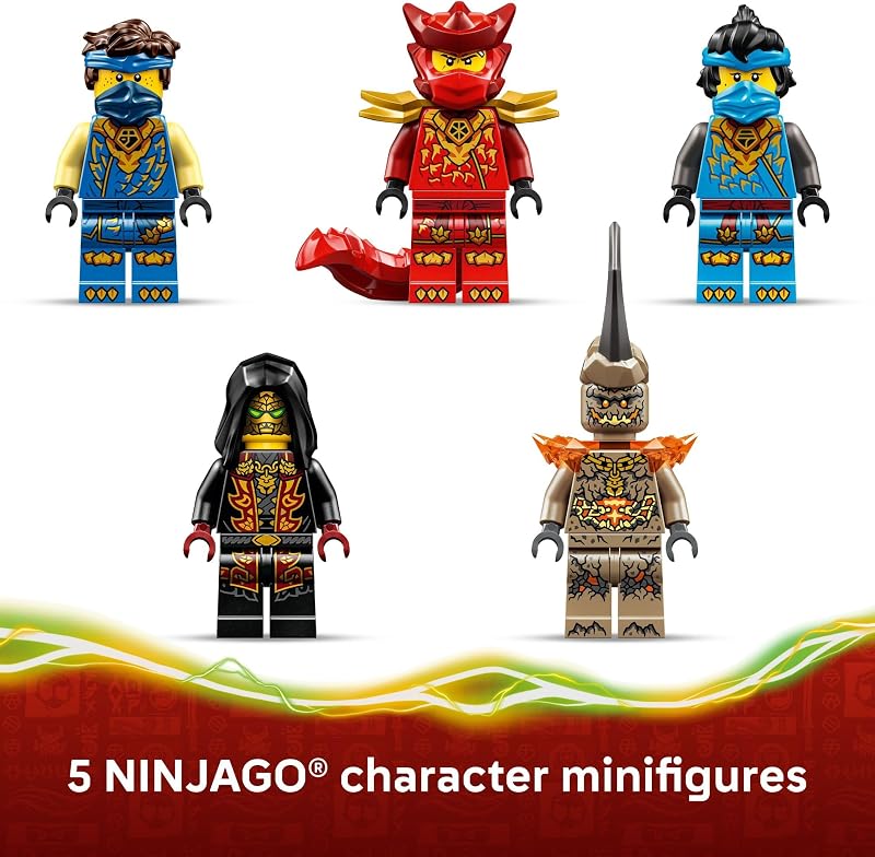 LEGO NINJAGO Jays Transforming Car Building Toy for Boys Girls Toy Car W 2 Play Modes for Kids Ages 8 W Jay NYA Dragon Form Kai 2 More Minifigures Gift Idea for Birthdays 71856