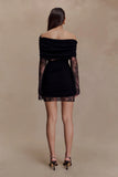 Luxie Lace Knit Mini Dress Black