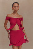 Haisley Off Shoulder Knit Top Raspberry