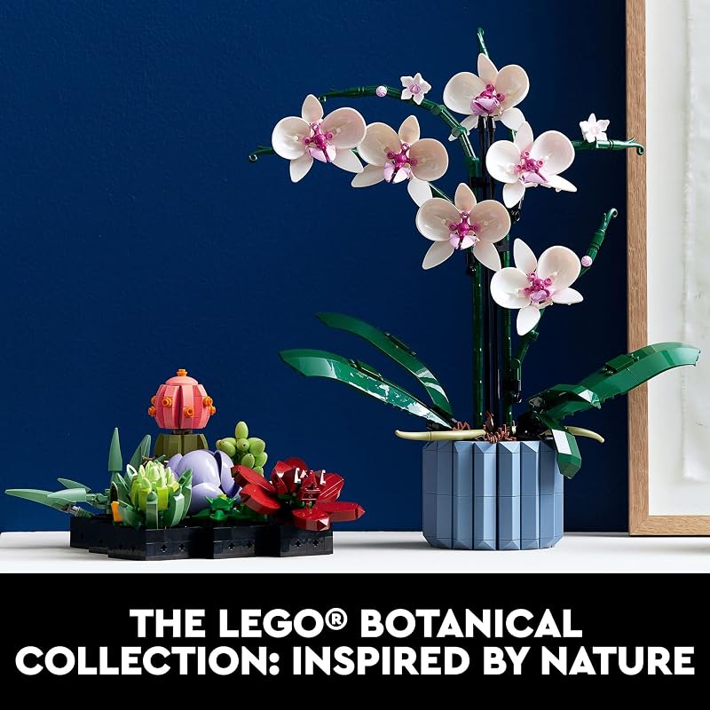 LEGO Botanicals Orchid Artificial Fake Indoor Flowers Building Set for Home Kitchen Desk Decoration Adults Ages 18 Gift for Birthdays 10311