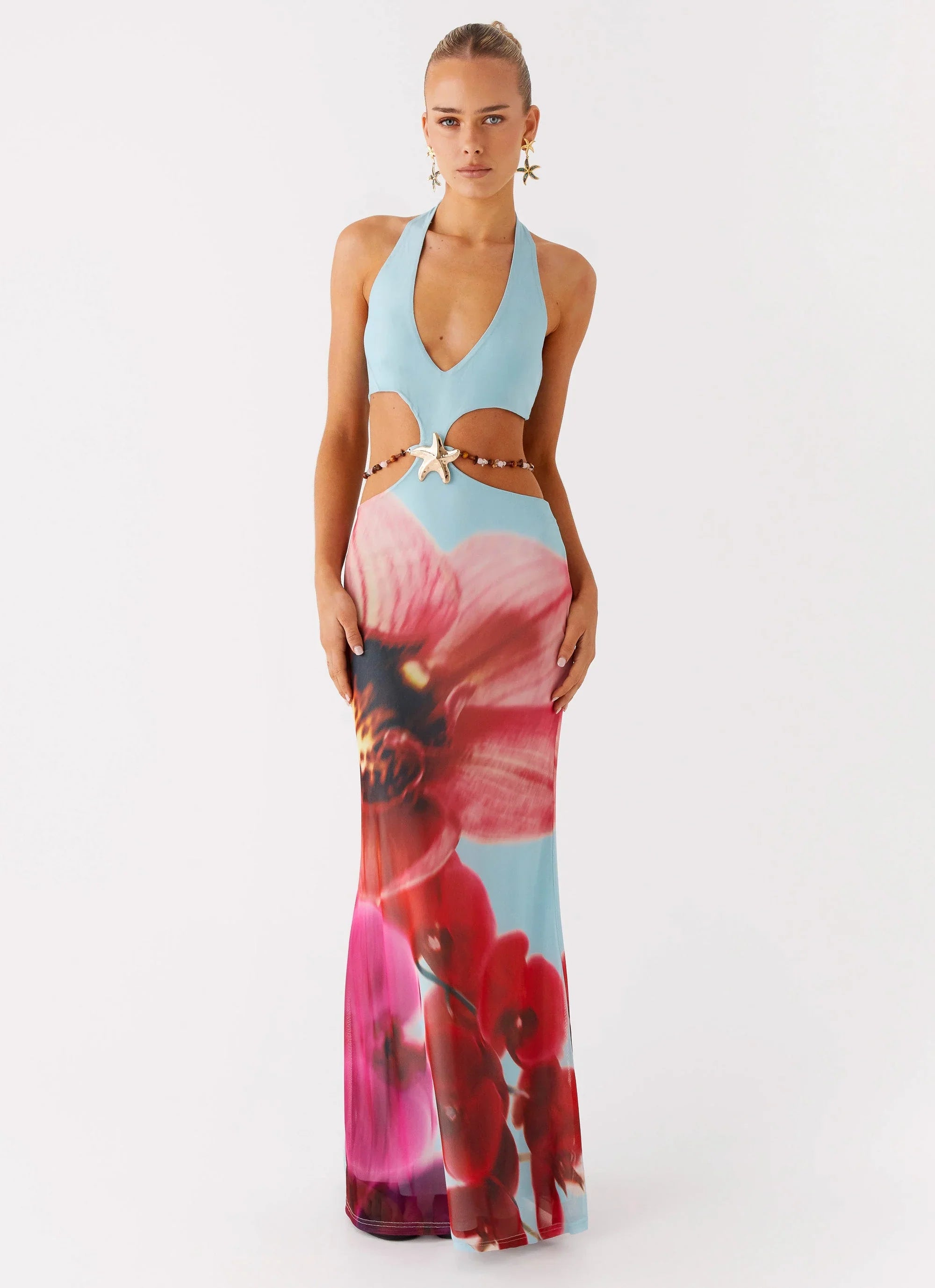 Time To Dance Maxi Dress Turquoise Bloom