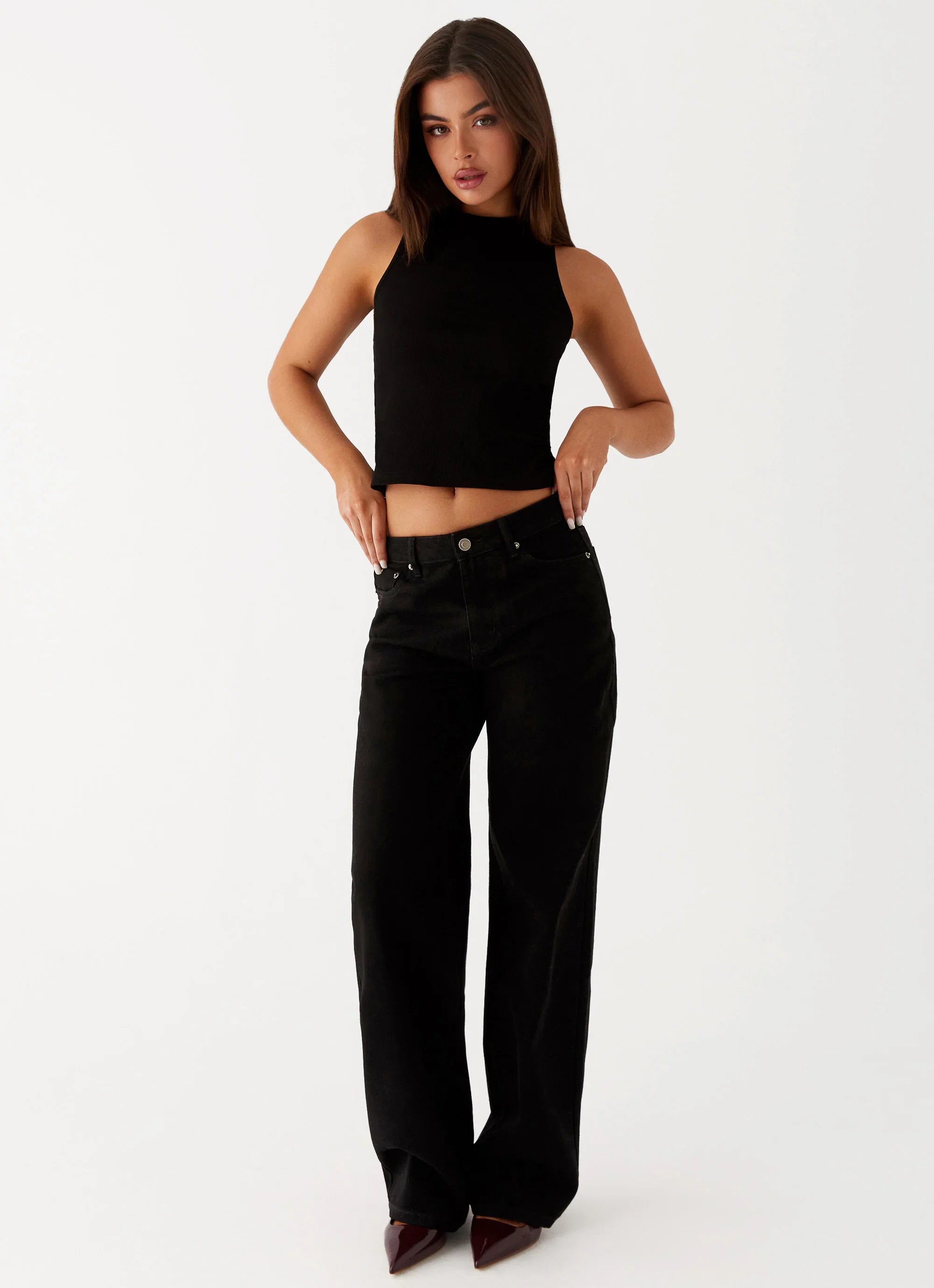 Keanna Low Rise Denim Jeans Black