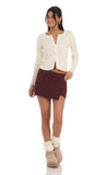 Overlap Skort in Burgundy