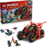 LEGO NINJAGO Ninja Combat Vehicle 3 in 1 Building Toy Dragons Rising Play Set for Boys Girls Ages 8 Model Building Kit for Kids W 6 Ninja Toy Minifigures Gift Idea for Birthdays 71844