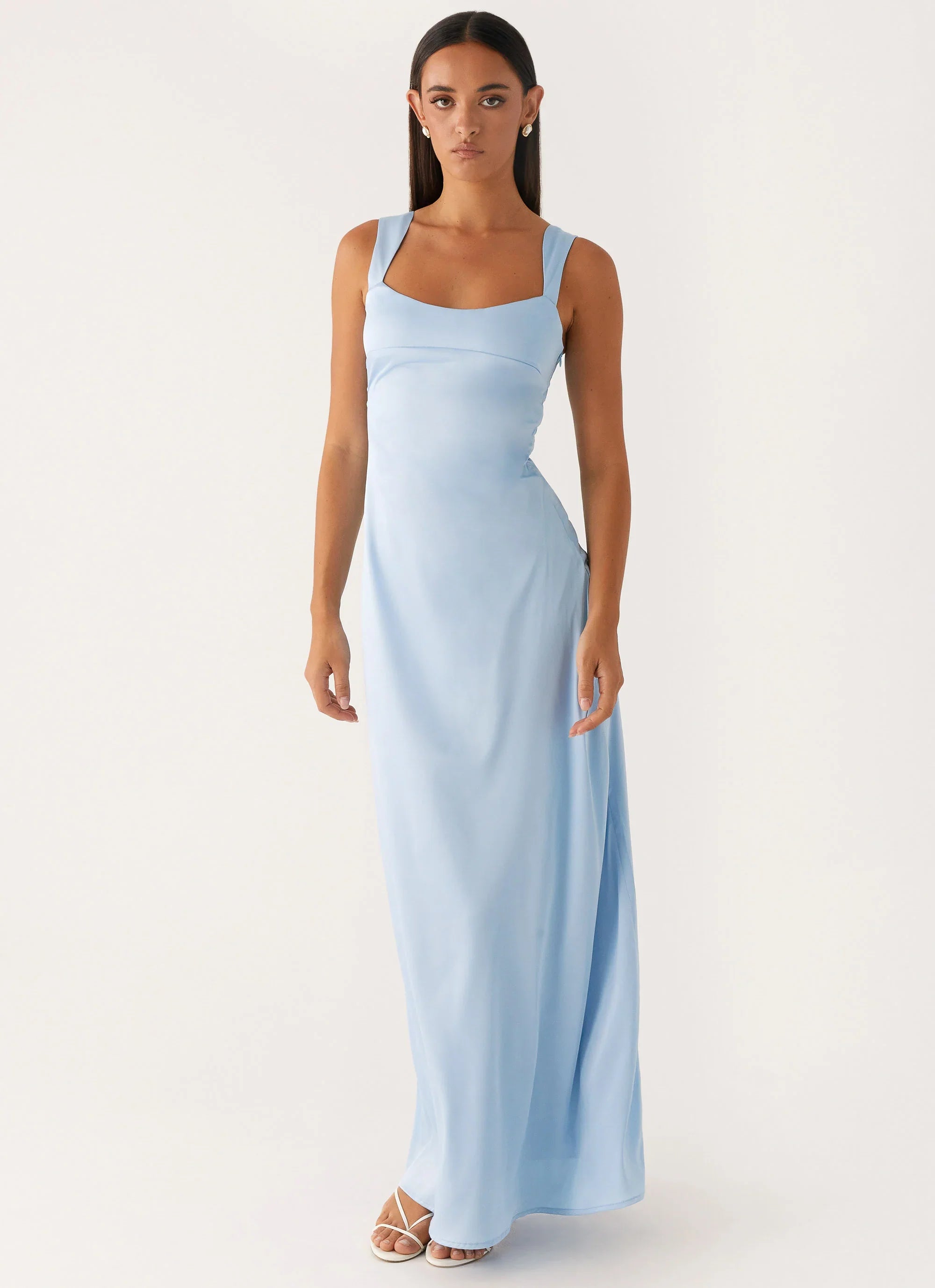 Odette Satin Maxi Dress Blue
