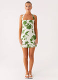 Melora Cotton Mini Dress Verdant Bloom