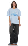 LA Graphic T Shirt in Light Blue