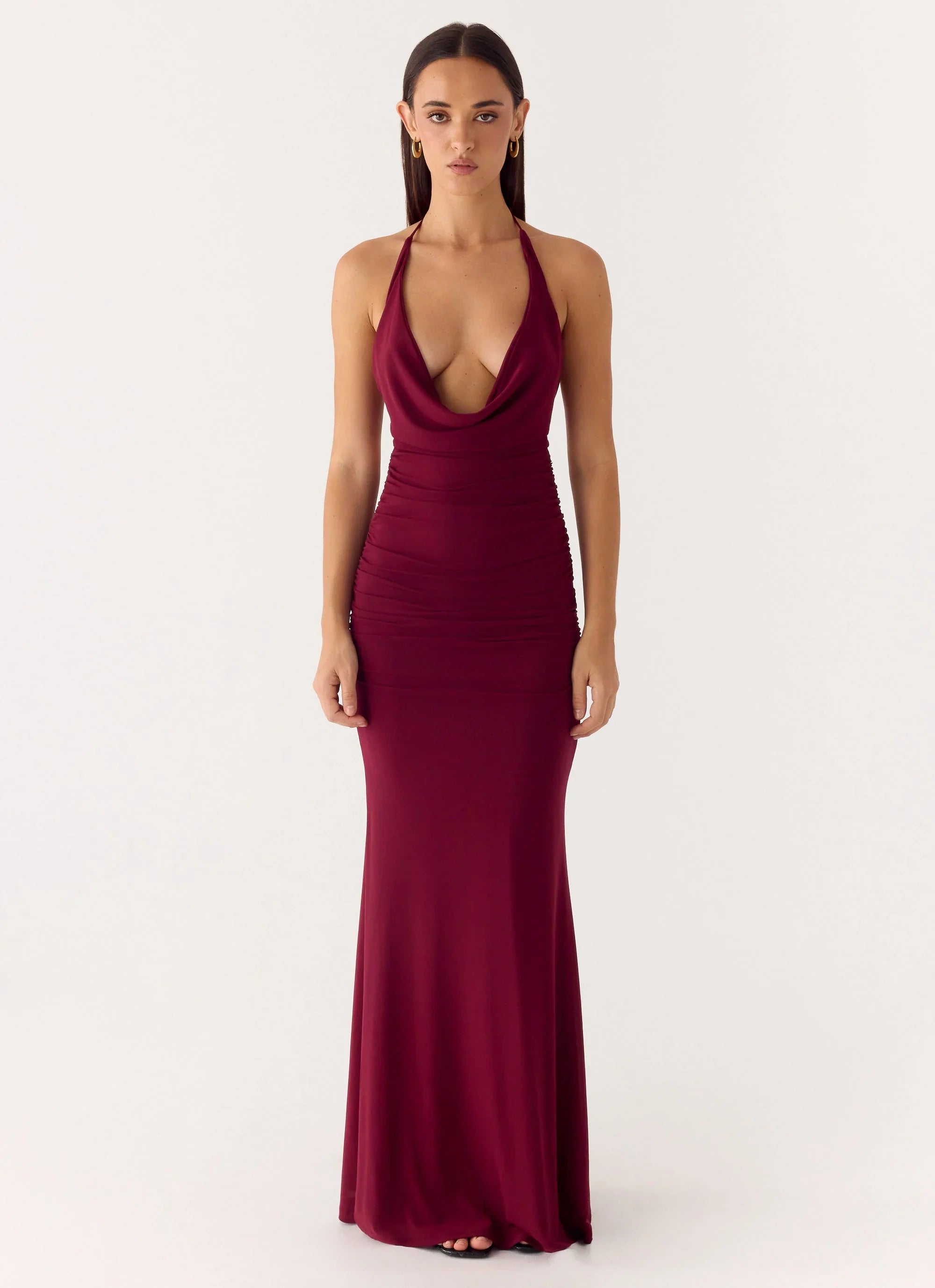 Eyes Closed Maxi Dress Dark Cherry