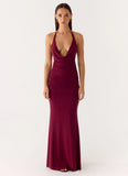 Eyes Closed Maxi Dress Dark Cherry