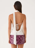 Keena Scarf Top Ivory