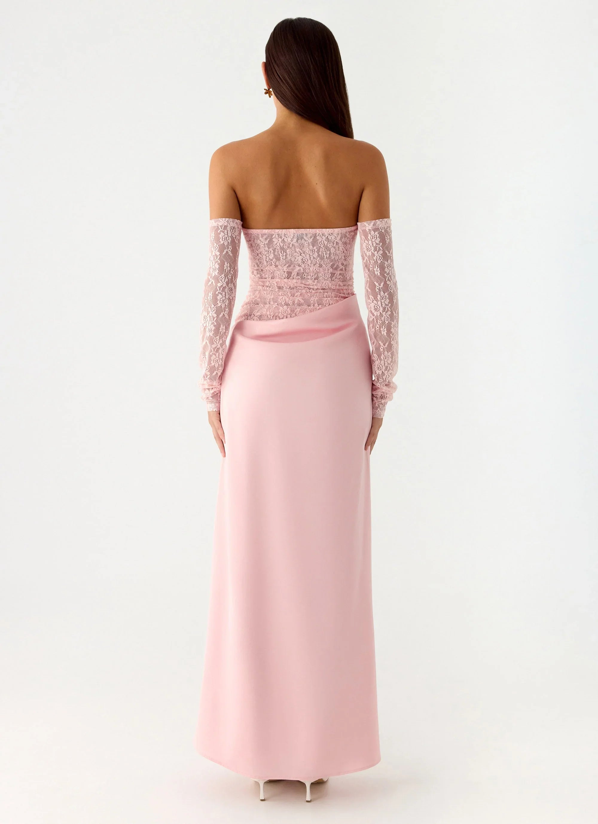 Kaina Off Shoulder Maxi Dress Pink