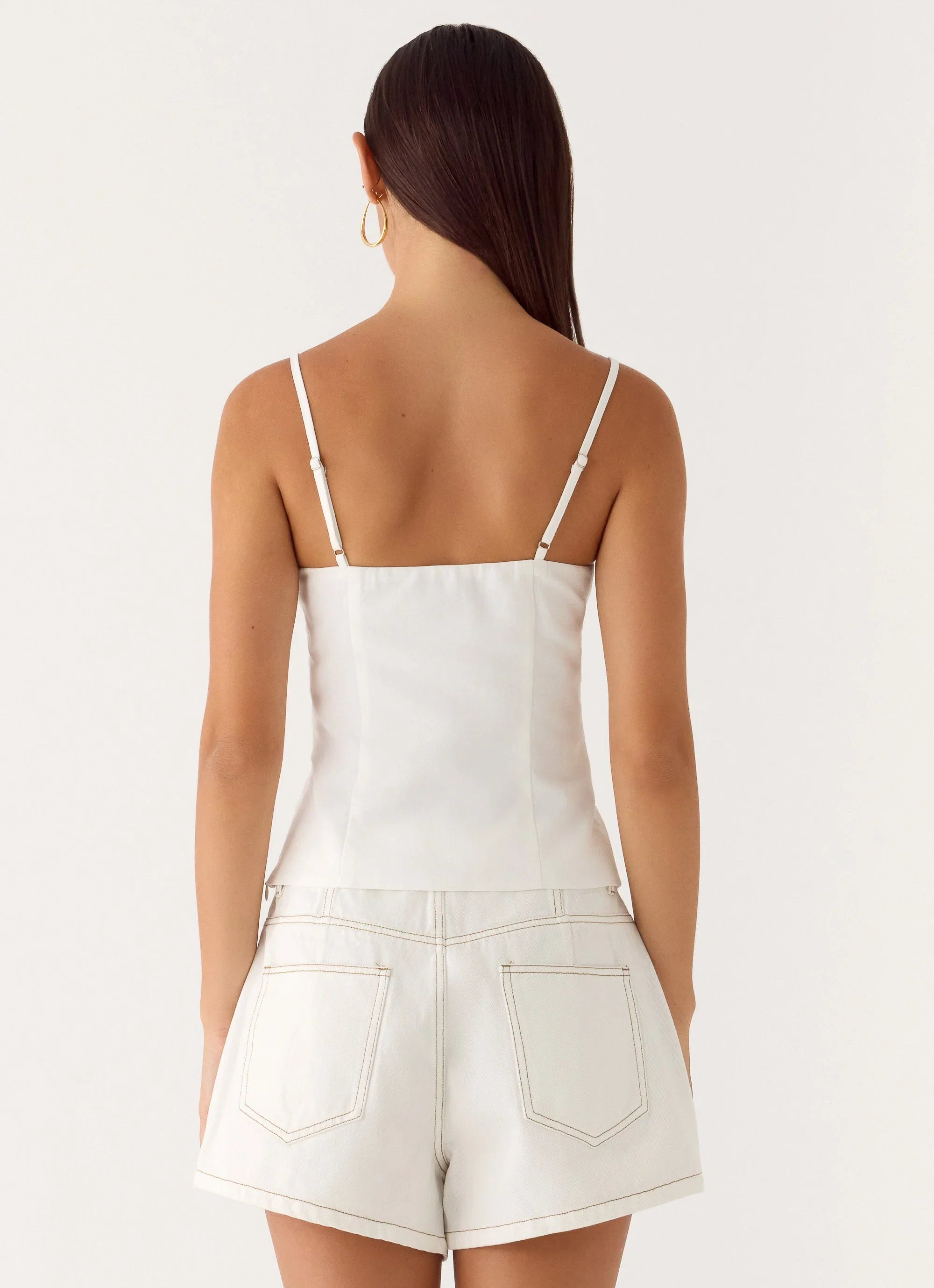 Owen A Line Denim Shorts White