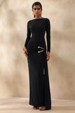 Astrielle Black Wide Neck With Gold Detail And Sash