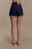 Carlene Cuffed Denim Shorts Indigo Blue