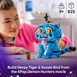 LEGO Kpop Demon Hunters Derpy Tiger and Sussie Bird 72537 Building Toy for Girls Boys Ages 9 Collectible Movie Display for Bedroom or Book Shelf W Flower Pots Letters