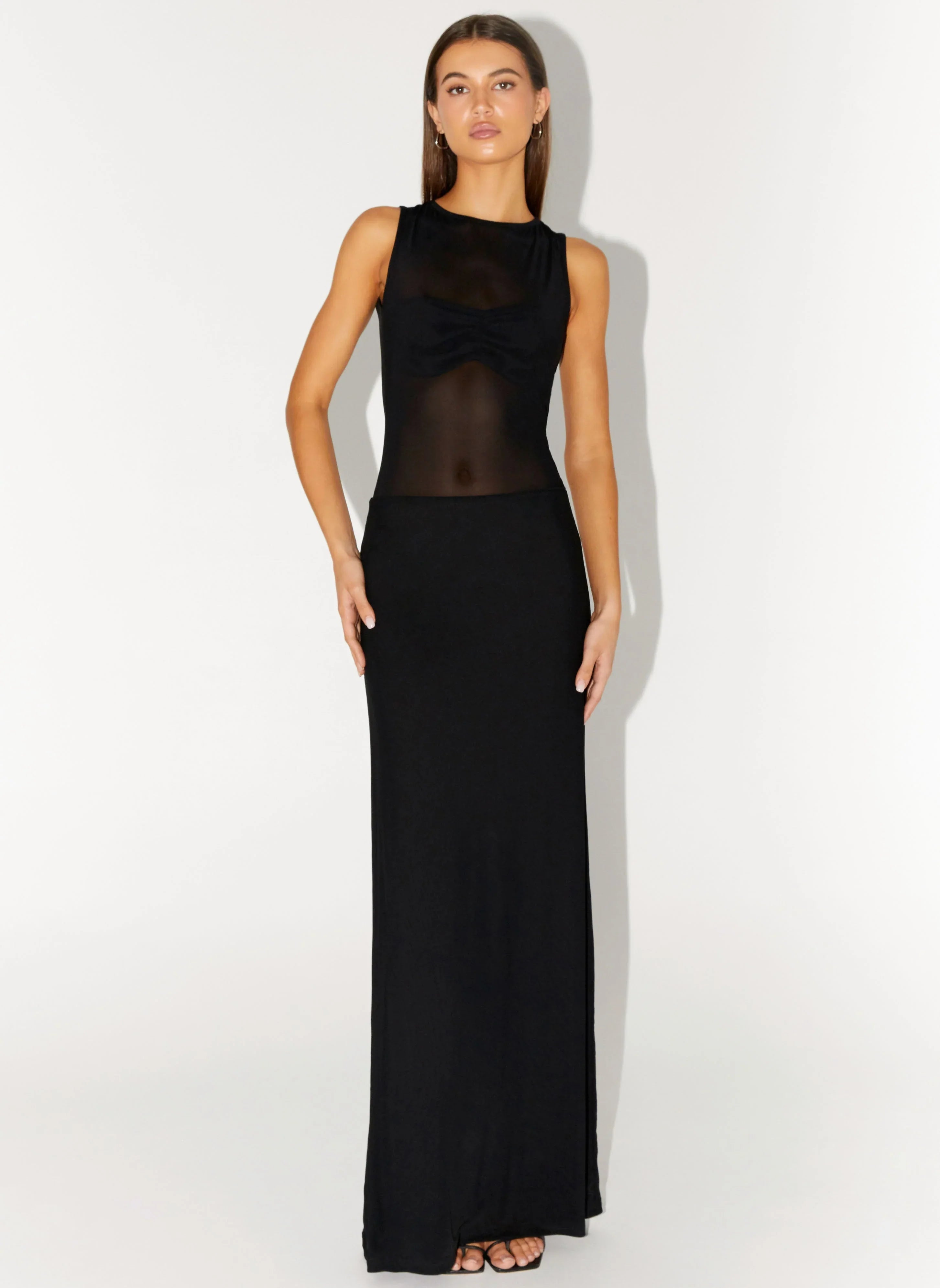 lyria Mesh Maxi Dress Black