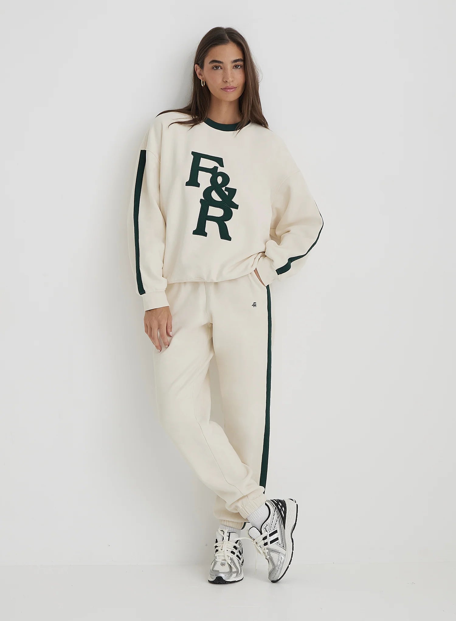 Cream 4th Branded Contrast Trim Jogger Sloane