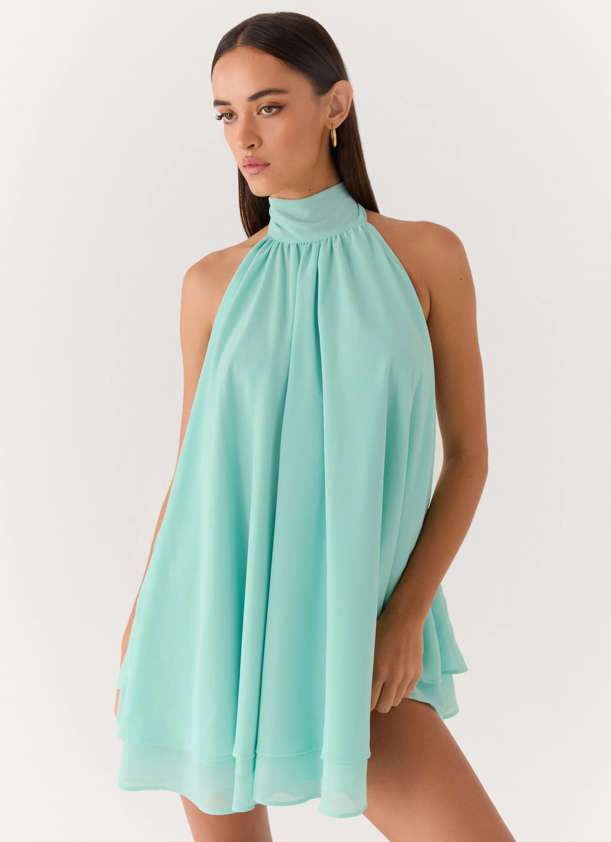 Lyrah Halter Mini Dress Mint